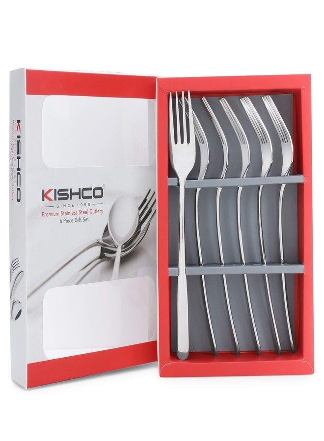 Kishco Stainless Steel Serene Dessert Fork 4 MM - Pack of 6 - Image 1